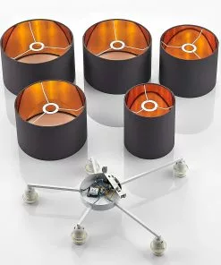 Lindby Laurenz -kattovalaisin 5-lamp. Harmaa-kulta -Lampan kauppa lindby laurenz kattovalaisin 5 lamp harmaa kulta 6