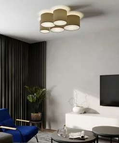 Lindby Laurenz -kattovalo, 5-lamp. 83 Cm Harmaa