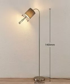 Lindby Manu -lattiavalo, 1-lamp., Harmaa -Lampan kauppa lindby manu lattiavalo 1 lamp harmaa 2