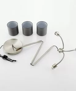 Lindby Manu -lattiavalo, 3-lamp., Harmaa -Lampan kauppa lindby manu lattiavalo 3 lamp harmaa 6