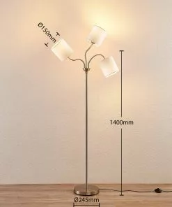 Lindby Manu -lattiavalo, 3-lamp., Valkoinen -Lampan kauppa lindby manu lattiavalo 3 lamp valkoinen 2