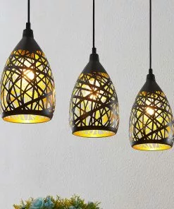 Lindby Marcello -riippuvalo, 3-lamp., Musta-kulta 8 Lindby Marcello -riippuvalo, 3-lamp., Musta-kulta -Lampan kauppa lindby marcello riippuvalo 3 lamp musta kulta 8