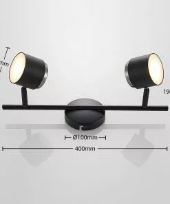 Lindby Marrie -LED-kohdevalaisin, Musta, 2-lamp. -Lampan kauppa lindby marrie led kohdevalaisin musta 2 lamp 11