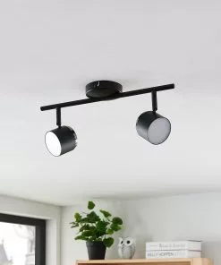 Lindby Marrie -LED-kohdevalaisin, Musta, 2-lamp. -Lampan kauppa lindby marrie led kohdevalaisin musta 2 lamp 12