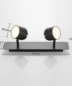 Lindby Marrie -LED-kohdevalaisin, Musta, 2-lamp. -Lampan kauppa lindby marrie led kohdevalaisin musta 2 lamp 2