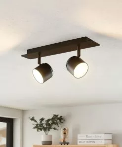 Lindby Marrie -LED-kohdevalaisin, Musta, 2-lamp.