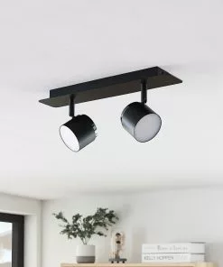 Lindby Marrie -LED-kohdevalaisin, Musta, 2-lamp. -Lampan kauppa lindby marrie led kohdevalaisin musta 2 lamp 3