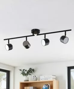 Lindby Marrie -LED-kohdevalaisin, Musta, 4-lamp. -Lampan kauppa lindby marrie led kohdevalaisin musta 4 lamp 3