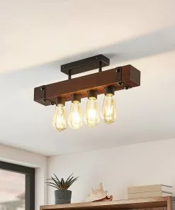 Lindby Michaela -kattovalo, Puupalkki, 4-lamp.
