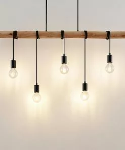 Lindby Rom -riippuvalo Puutangolla, 5-lamp.