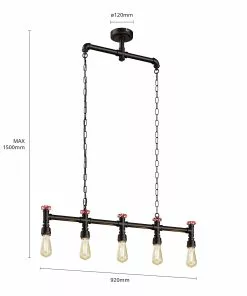 Lindby Zlata -riippuvalo, 5-lamp., Industriaalinen -Lampan kauppa lindby zlata riippuvalo 5 lamp industriaalinen 5