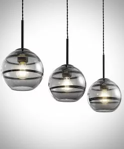 Lucande Ably -riippuvalaisin, Savulasia, 3-lamp. 3 Lucande Ably -riippuvalaisin, Savulasia, 3-lamp. -Lampan kauppa lucande ably riippuvalaisin savulasia 3 lamp 3