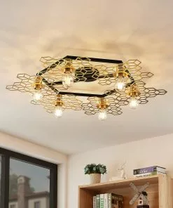 Lucande Alexaru -kattovalaisin, 6-lamp., Pyöreä