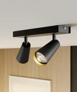 Lucande Angelina -kattovalo, Musta-kulta, 2-lamp. -Lampan kauppa lucande angelina kattovalo musta kulta 2 lamp 8