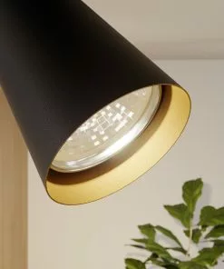 Lucande Angelina -kattovalo, Musta-kulta, 3-lamp. -Lampan kauppa lucande angelina kattovalo musta kulta 3 lamp 3