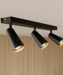 Lucande Angelina -kattovalo, Musta-kulta, 3-lamp. -Lampan kauppa lucande angelina kattovalo musta kulta 3 lamp 8