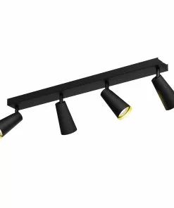 Lucande Angelina -kattovalo, Musta-kulta, 4-lamp. -Lampan kauppa lucande angelina kattovalo musta kulta 4 lamp 4