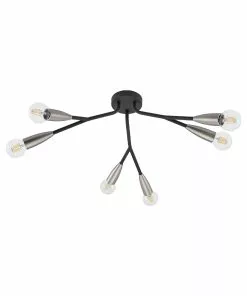 Lucande Carlea -kattovalo, 6-lamp. Musta-nikkeli -Lampan kauppa lucande carlea kattovalo 6 lamp musta nikkeli 10