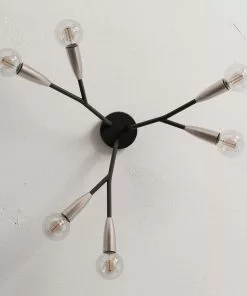 Lucande Carlea -kattovalo, 6-lamp. Musta-nikkeli -Lampan kauppa lucande carlea kattovalo 6 lamp musta nikkeli 11