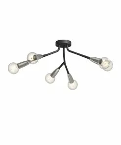 Lucande Carlea -kattovalo, 6-lamp. Musta-nikkeli -Lampan kauppa lucande carlea kattovalo 6 lamp musta nikkeli 12