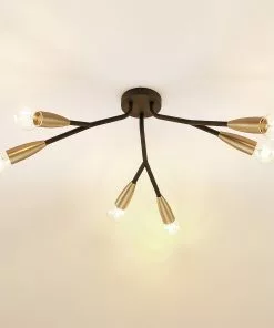 Lucande Carlea -kattovalo, 6-lamp. Musta-nikkeli -Lampan kauppa lucande carlea kattovalo 6 lamp musta nikkeli 3