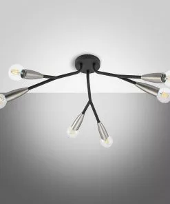 Lucande Carlea -kattovalo, 6-lamp. Musta-nikkeli -Lampan kauppa lucande carlea kattovalo 6 lamp musta nikkeli 4