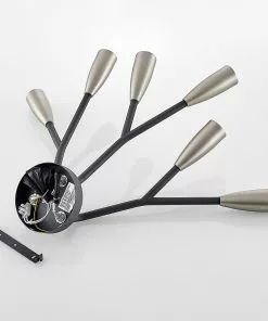 Lucande Carlea -kattovalo, 6-lamp. Musta-nikkeli -Lampan kauppa lucande carlea kattovalo 6 lamp musta nikkeli 6