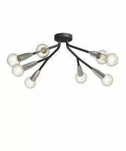 Lucande Carlea -kattovalo, 8-lamp. Musta-nikkeli -Lampan kauppa lucande carlea kattovalo 8 lamp musta nikkeli 5