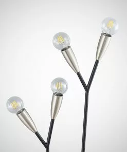 Lucande Carlea -lattiavalo, 4-lamp. Musta-nikkeli -Lampan kauppa lucande carlea lattiavalo 4 lamp musta nikkeli 3