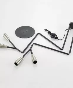 Lucande Carlea -lattiavalo, 4-lamp. Musta-nikkeli -Lampan kauppa lucande carlea lattiavalo 4 lamp musta nikkeli 6