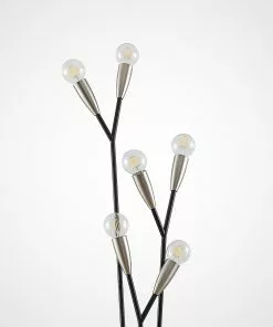 Lucande Carlea -lattiavalo, 6-lamp. Musta-nikkeli -Lampan kauppa lucande carlea lattiavalo 6 lamp musta nikkeli 3