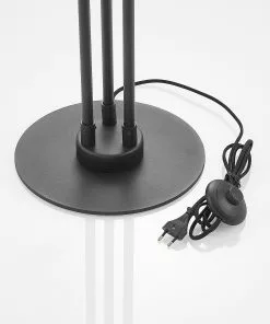 Lucande Carlea -lattiavalo, 6-lamp. Musta-nikkeli -Lampan kauppa lucande carlea lattiavalo 6 lamp musta nikkeli 6