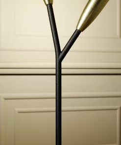 Lucande Carlea -pöytävalo, 2-lamp., Musta-messinki -Lampan kauppa lucande carlea poeytaevalo 2 lamp musta messinki 3