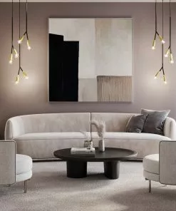 Lucande Carlea -riippuvalo, 6-lamp. Musta-messinki