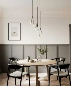 Lucande Carlea -riippuvalo, 6-lamp. Musta-nikkeli