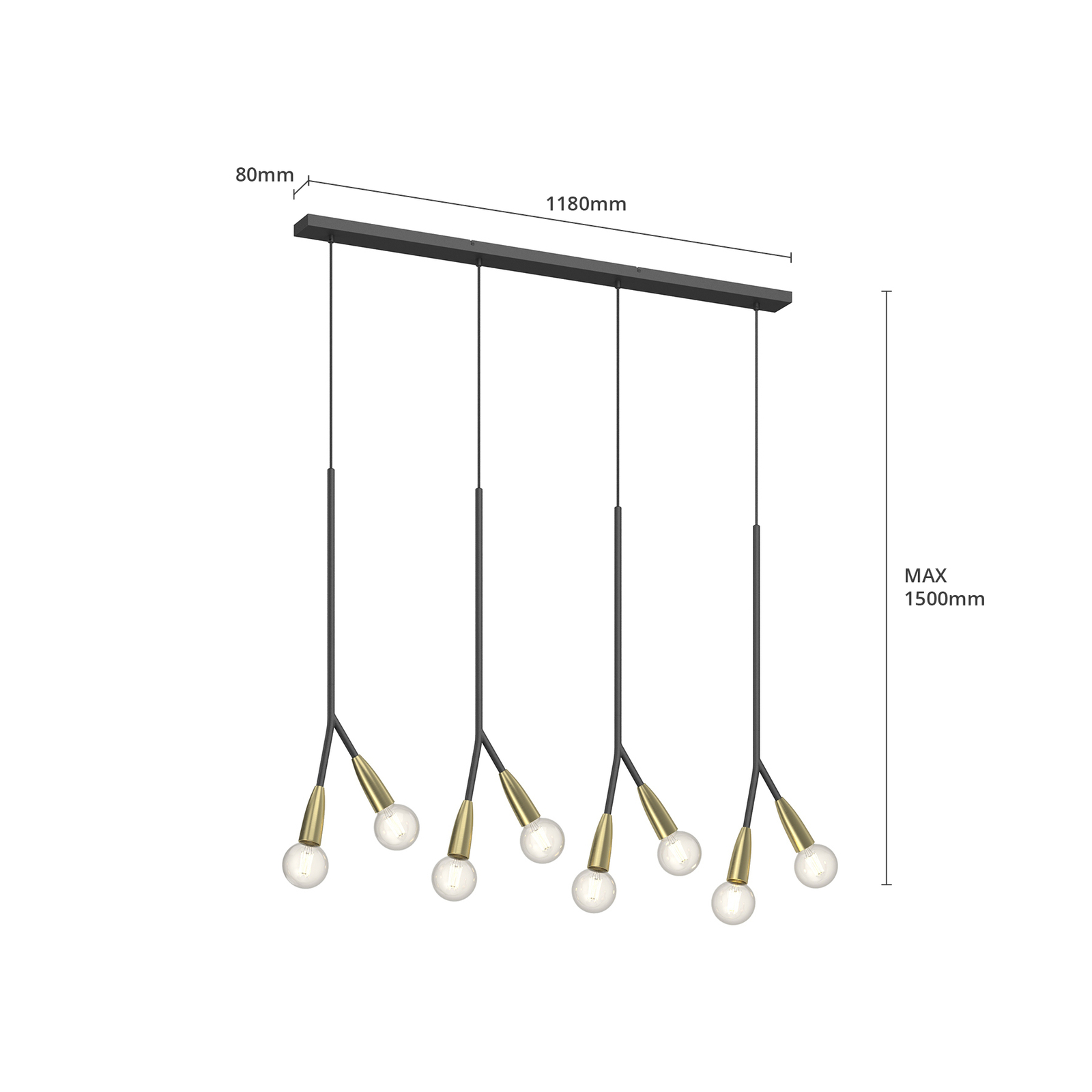 Lucande Carlea -riippuvalo, 8-lamp. musta-messinki Lucande Carlea -riippuvalo, 8-lamp. Musta-messinki -Lampan kauppa lucande carlea riippuvalo 8 lamp musta messinki 5