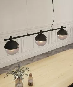 Lucande Dustian -riippuvalo, 3-lamp., 124 Cm
