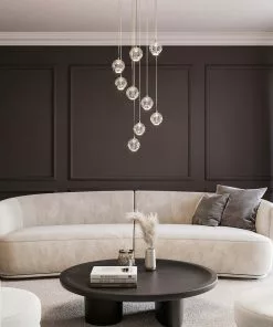 Lucande Hayley -LED-riippuvalo, 9-lamp., Kromattu