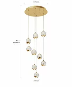 Lucande Hayley -LED-riippuvalo, 9-lamp., Kulta -Lampan kauppa lucande hayley led riippuvalo 9 lamp kulta 5