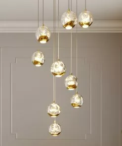 Lucande Hayley -LED-riippuvalo, 9-lamp., Kulta -Lampan kauppa lucande hayley led riippuvalo 9 lamp kulta 8