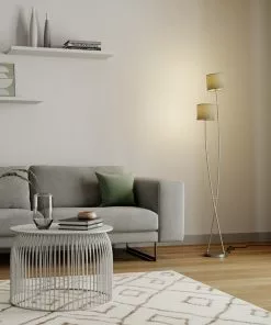 Lucande Juljana -lattiavalo, 2-lamp., Kangas