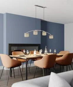 Lucande Juljana -riippuvalo, 4-lamp., Kangas