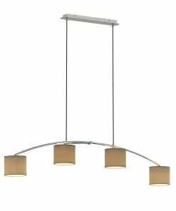Lucande Juljana -riippuvalo, 4-lamp., Kangas -Lampan kauppa lucande juljana riippuvalo 4 lamp kangas 4