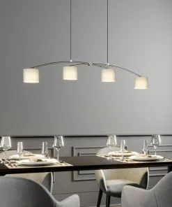 Lucande Juljana -riippuvalo, 4-lamp., Lasi