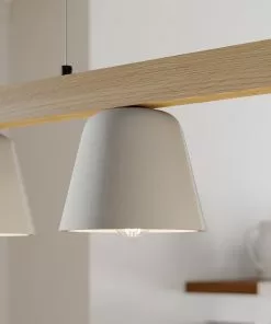 Lucande Kalinda -riippuvalaisin, Betoni/puu 5-lamp -Lampan kauppa lucande kalinda riippuvalaisin betoni puu 5 lamp 2