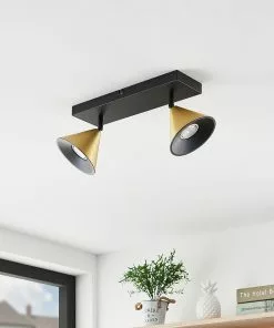 Lucande Kartio -kattovalaisin, 2-lamp., Messinki -Lampan kauppa lucande kartio kattovalaisin 2 lamp messinki 3