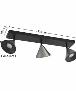 Lucande Kartio -kattovalaisin, 3-lamp., Nikkeli -Lampan kauppa lucande kartio kattovalaisin 3 lamp nikkeli 2