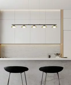 Lucande Kianos -LED-riippuvalaisin, Musta, 5-lamp.