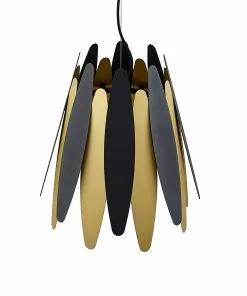 Lucande Lounit -riippuvalo, Musta-kulta, 1-lamp. -Lampan kauppa lucande lounit riippuvalo musta kulta 1 lamp 2