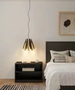 Lucande Lounit -riippuvalo, Musta-kulta, 1-lamp.